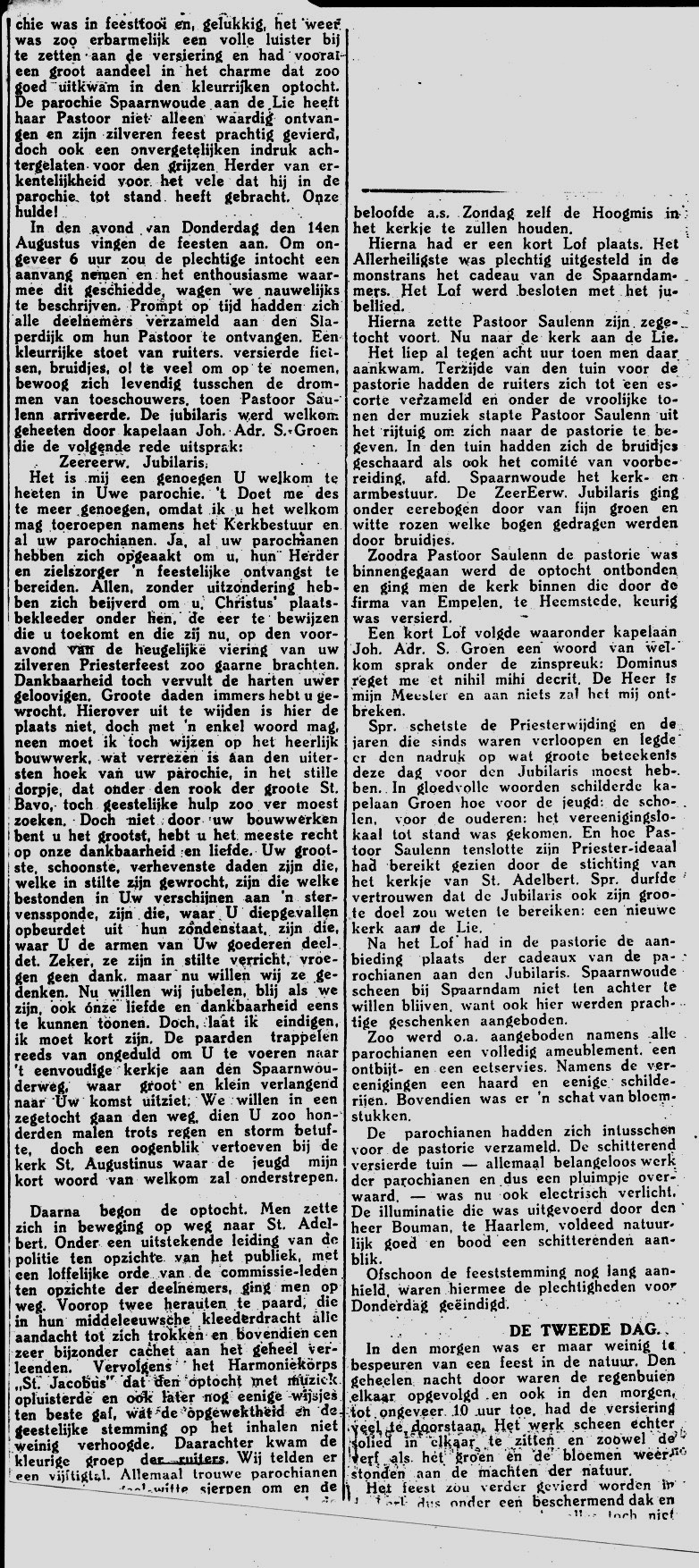 19240815 Het zilveren priesterfeest van Pastoor Saulenn te Spaarnwoude a.d. Lie 2